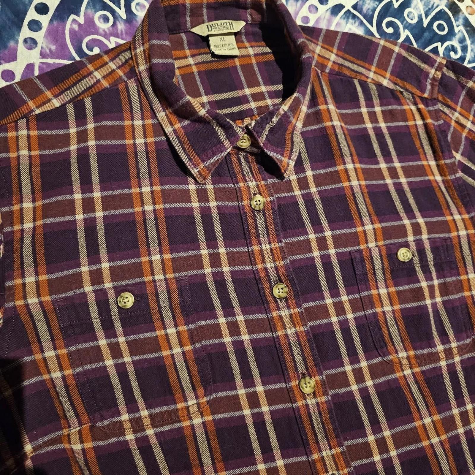 Duluth Trading Company Duluth Trading Company Women's Orange and Purple Shirt Size XL / US 12-14 / IT 48-50 - 2 Thumbnail