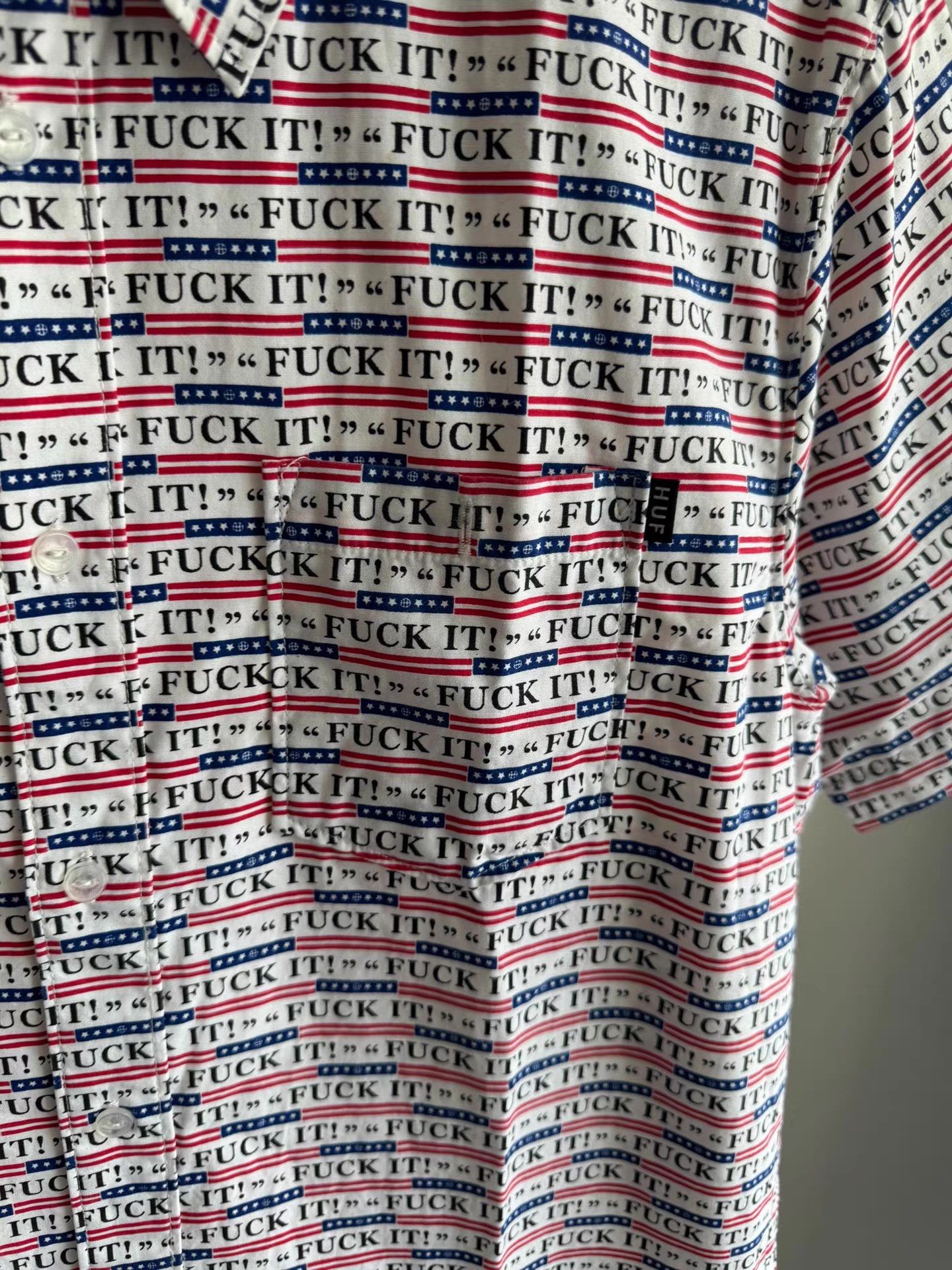 Huf HUF All-Over Print Short Sleeve Shirt Q17 Size US M / EU 48-50 / 2 - 2 Thumbnail