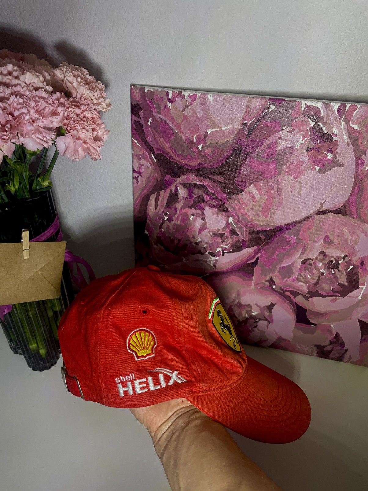 Ferrari × Vintage Vintage Ferrari 00’s Schell Helix Racing Y2K Hat Cap F1 Size ONE SIZE - 3 Thumbnail