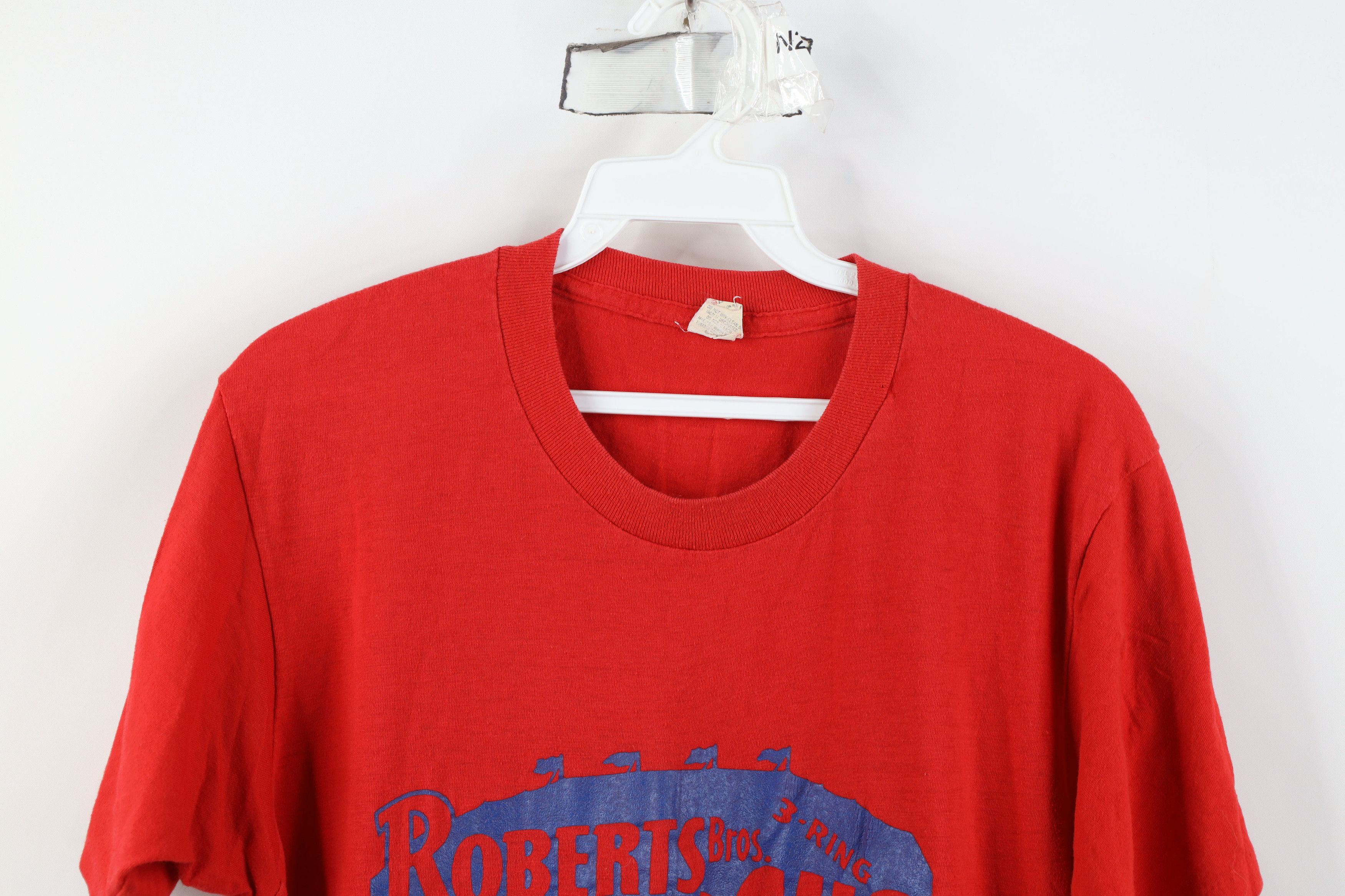 Vintage Vintage 80s Bros 3 Ring Circus Short Sleeve T-Shirt Red USA Size US L / EU 52-54 / 3 - 2 Thumbnail
