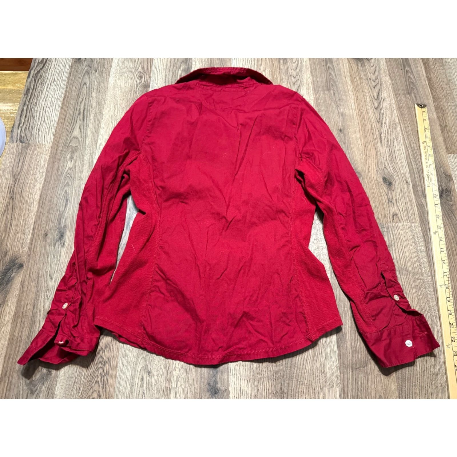 Converse Converse One Star Shirt Women S Red Long Sleeve Button Up Shirt College Casual Modern Stars Pocketed Size S / US 4 / IT 40 - 2 Thumbnail