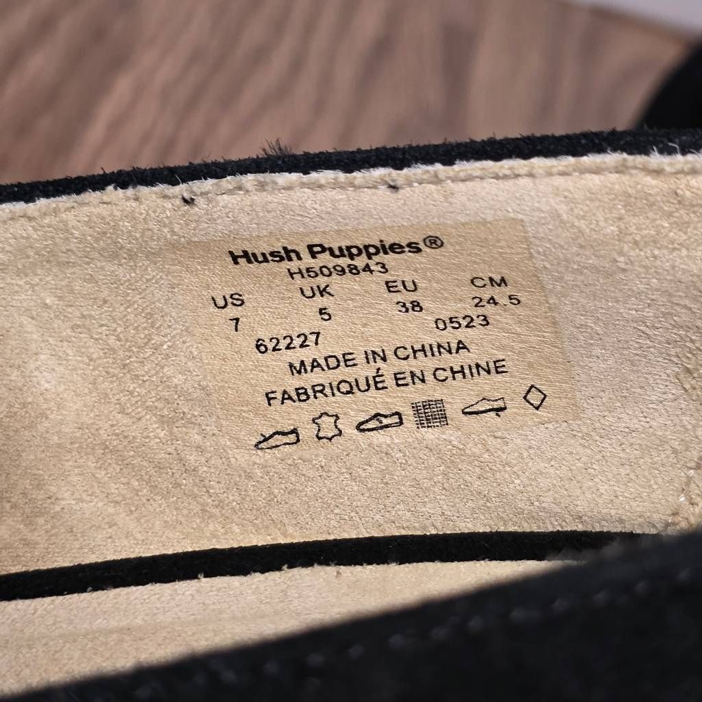 Hush Puppies Hush Puppies Sofie Pump Size 7 Black Nubuck Leather Block Heel Slip-On Shoes Size US 7 / IT 37 - 7 Thumbnail