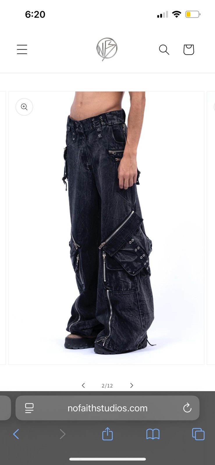 No Faith Studios No/Faith studios Black Heavy Cargo pants Size US 32 / EU 48 - 5 Thumbnail