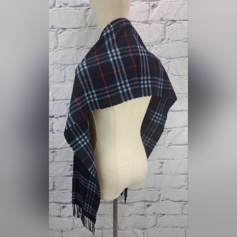 Burberry Burberry Men's Scarf Navy Nova Check Vintage Y2K 90s Lambsw Size ONE SIZE - 6 Thumbnail