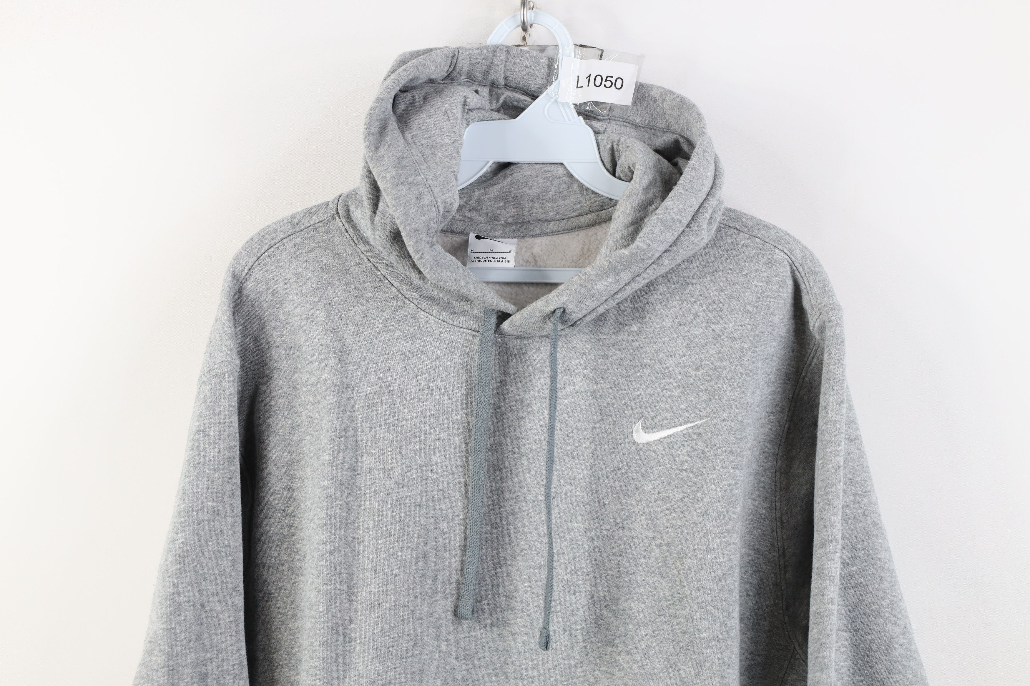 Nike Vintage Y2K Nike Mini Swoosh Hoodie Sweatshirt Heather Gray Size US M / EU 48-50 / 2 - 2 Thumbnail
