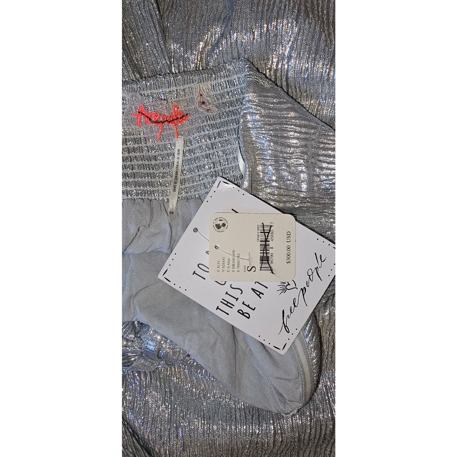 Free People New Free People Olivia Strapless Metallic Jumpsuit $300 Sz S Size 28" / US 6 / IT 42 - 7 Thumbnail