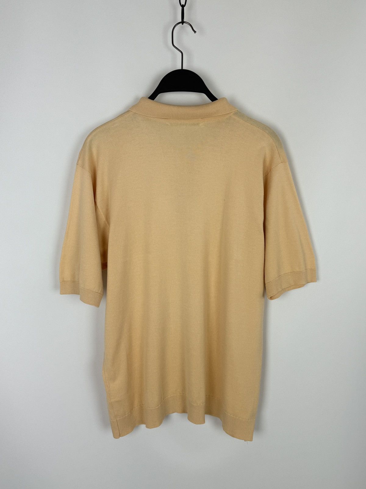 Burberry 1990’s Vintage Burberrys Peach Cotton Knitted Polo Shirt Size XL / US 12-14 / IT 48-50 - 5 Thumbnail
