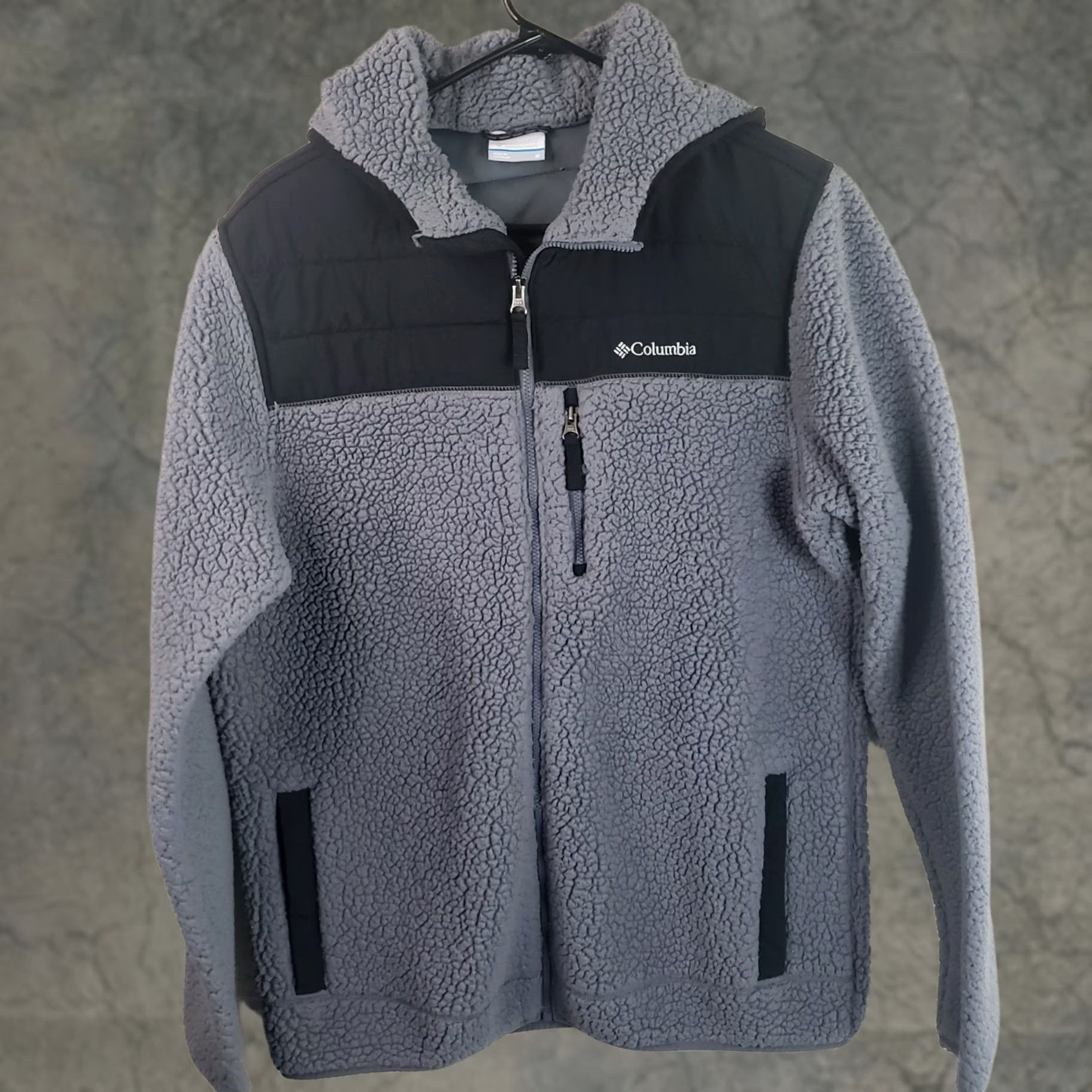 Vintage VINTAGE Columbia Fuzzy Fleece Gray Black Full Zip Hooded Jacket Mens Size Medium Nice! Size US M / EU 48-50 / 2 - 1 Thumbnail