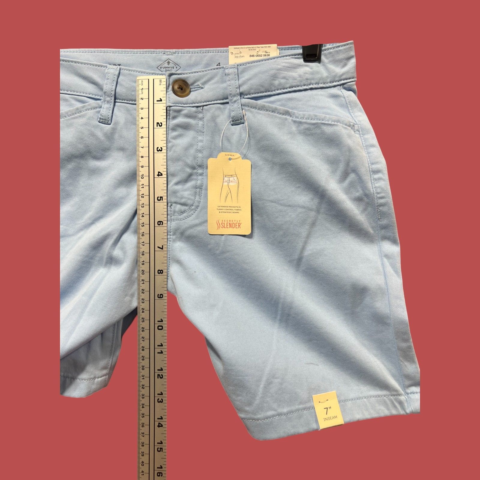 Other St. John's Bay - Women's Mid-Rise Secretly Slender 7" Chino Size 27" / US 4 / IT 40 - 7 Thumbnail