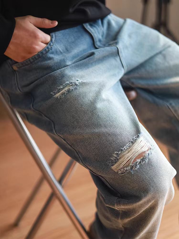 Japanese Brand × Vintage Vintage Loose Washed Old Ripped Jeans Size US 34 / EU 50 - 4 Thumbnail