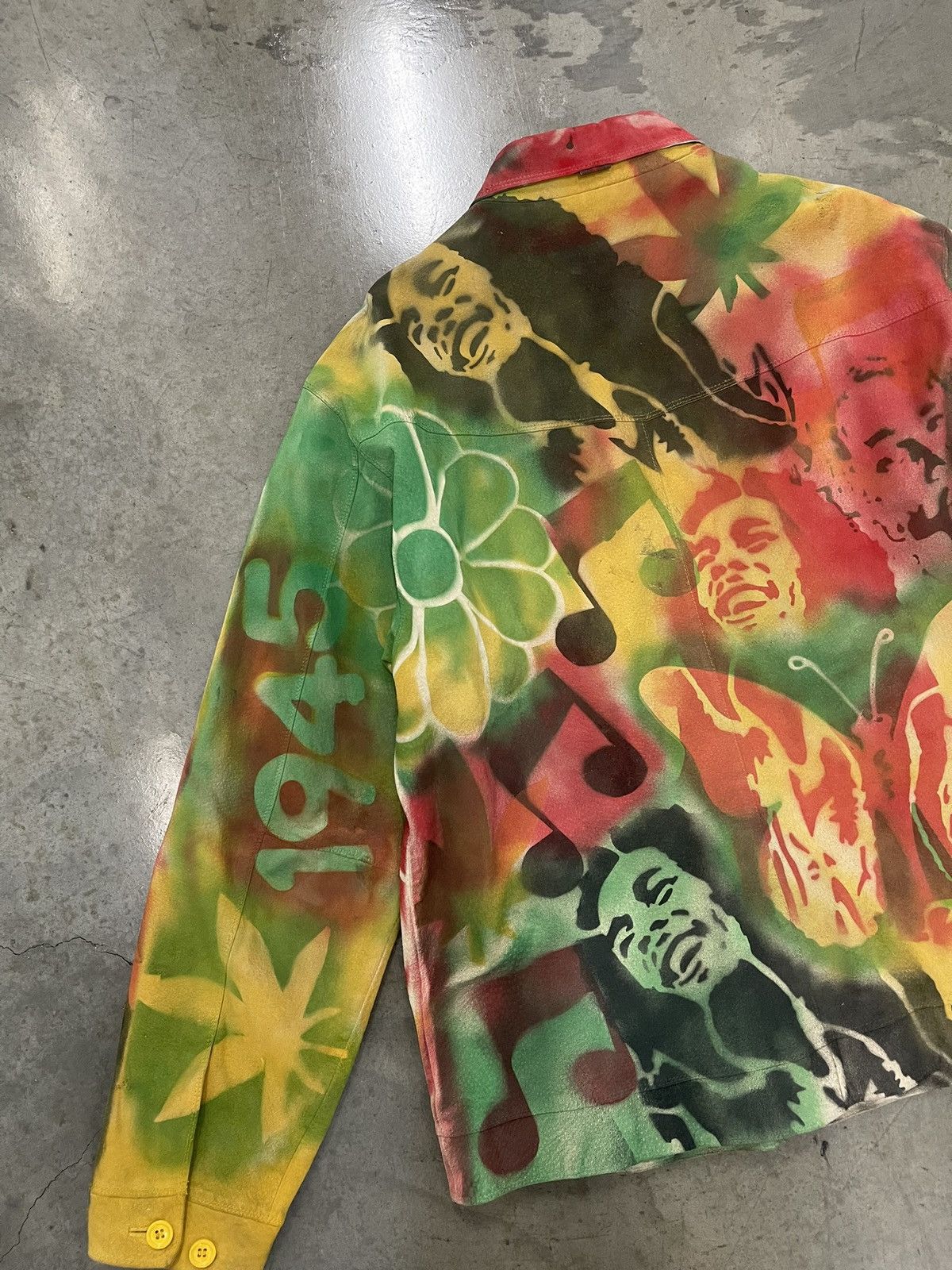 Bob Marley × Vintage “Wisdom Better Than Gold” Bob Marley Painted Leather Jacket Size US M / EU 48-50 / 2 - 4 Thumbnail