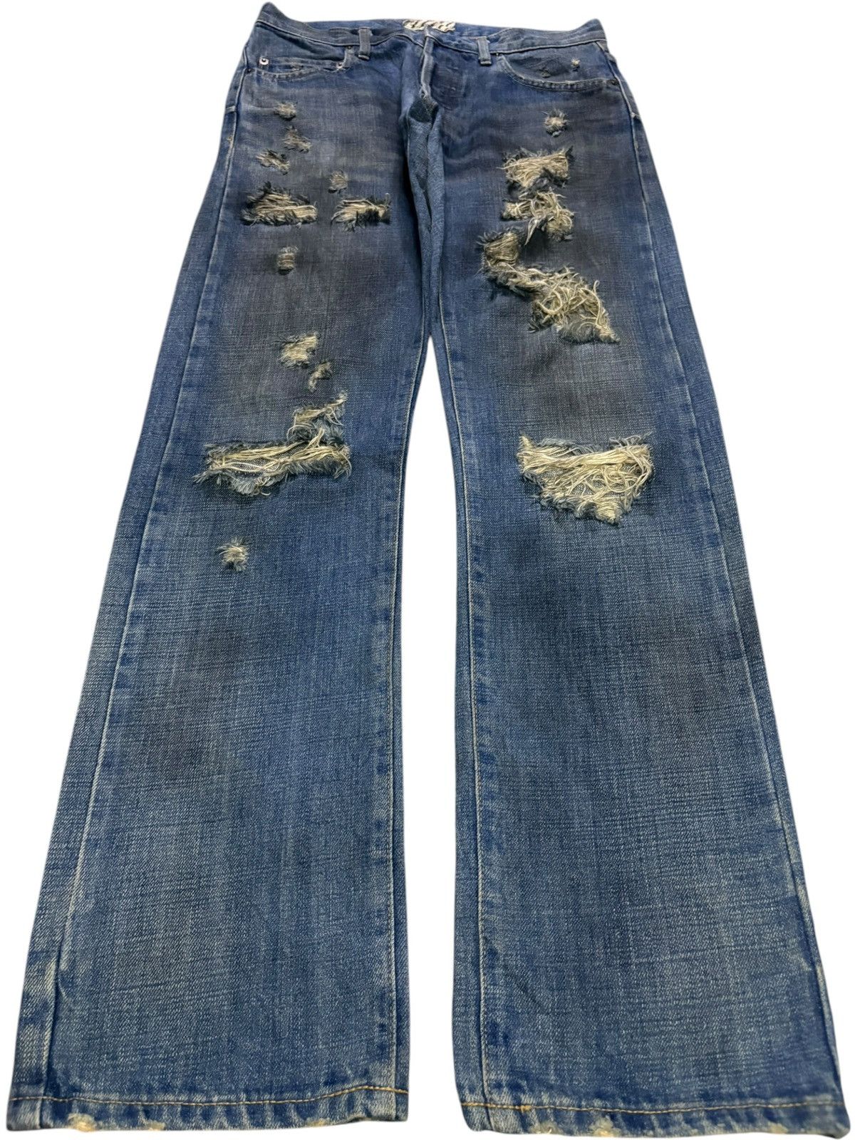 Japanese Brand Vintage Japanese Brand Rusty Wash Distressed Jeans Size US 29 - 1 Thumbnail