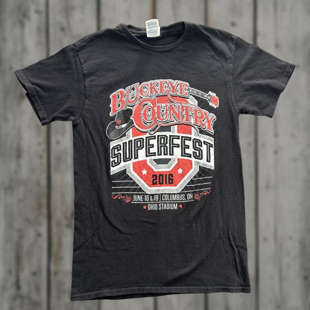 Vintage Buckeye Country Superfest Shirt Mens Small Black 2016 Ohio Stadium Concert Tee Size US S / EU 44-46 / 1 - 1 Thumbnail