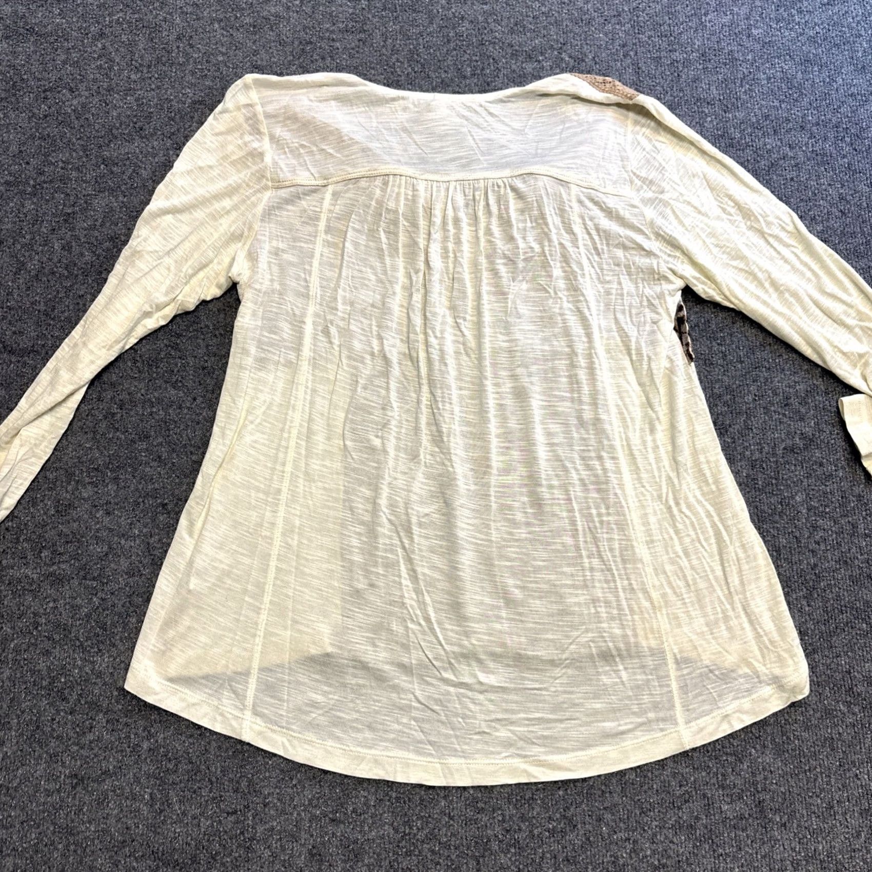 Velvet Tiny Gilded Acacia Henley Gold Velvet Medium Sheer Ivory Anthropologie Boho Shirt Blouse Womens M Size M / US 6-8 / IT 42-44 - 5 Thumbnail