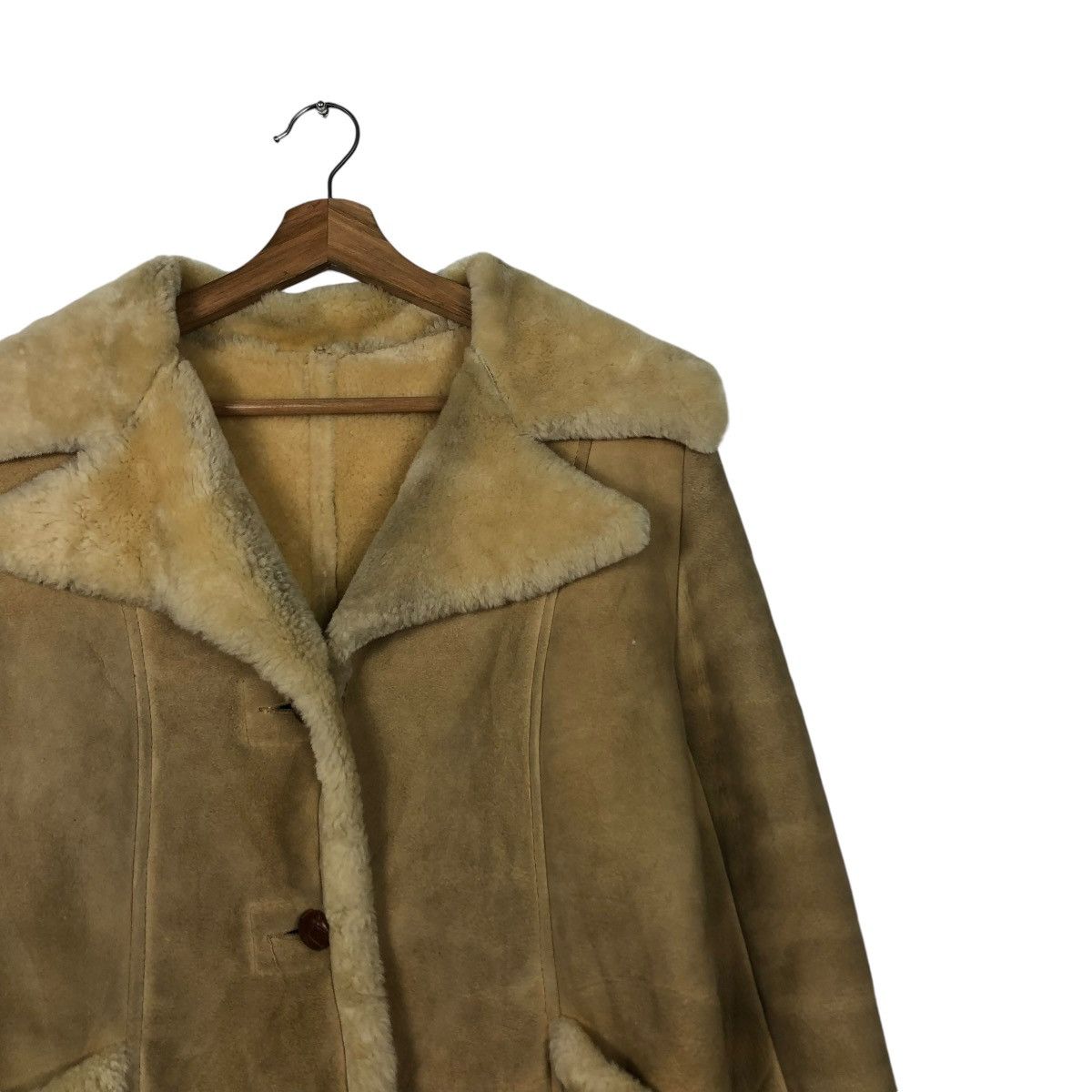 Vintage 🔥VINTAGE SHEARLING LEATHER JACKET MINK FUR BLANKET SCULLY Size US S / EU 44-46 / 1 - 8 Thumbnail