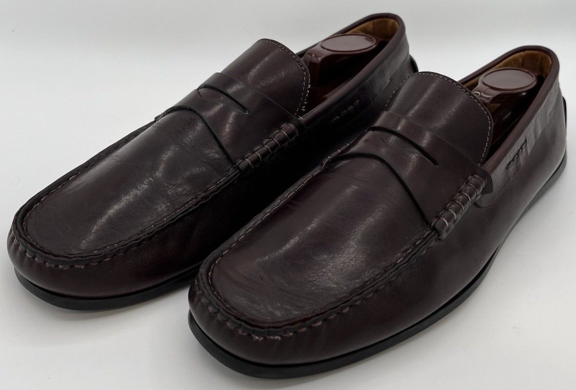 Zelli Zelli Monza Italian Calfskin Burgundy Driver Loafers Size 10 Size US 10 / EU 43 - 1 Thumbnail