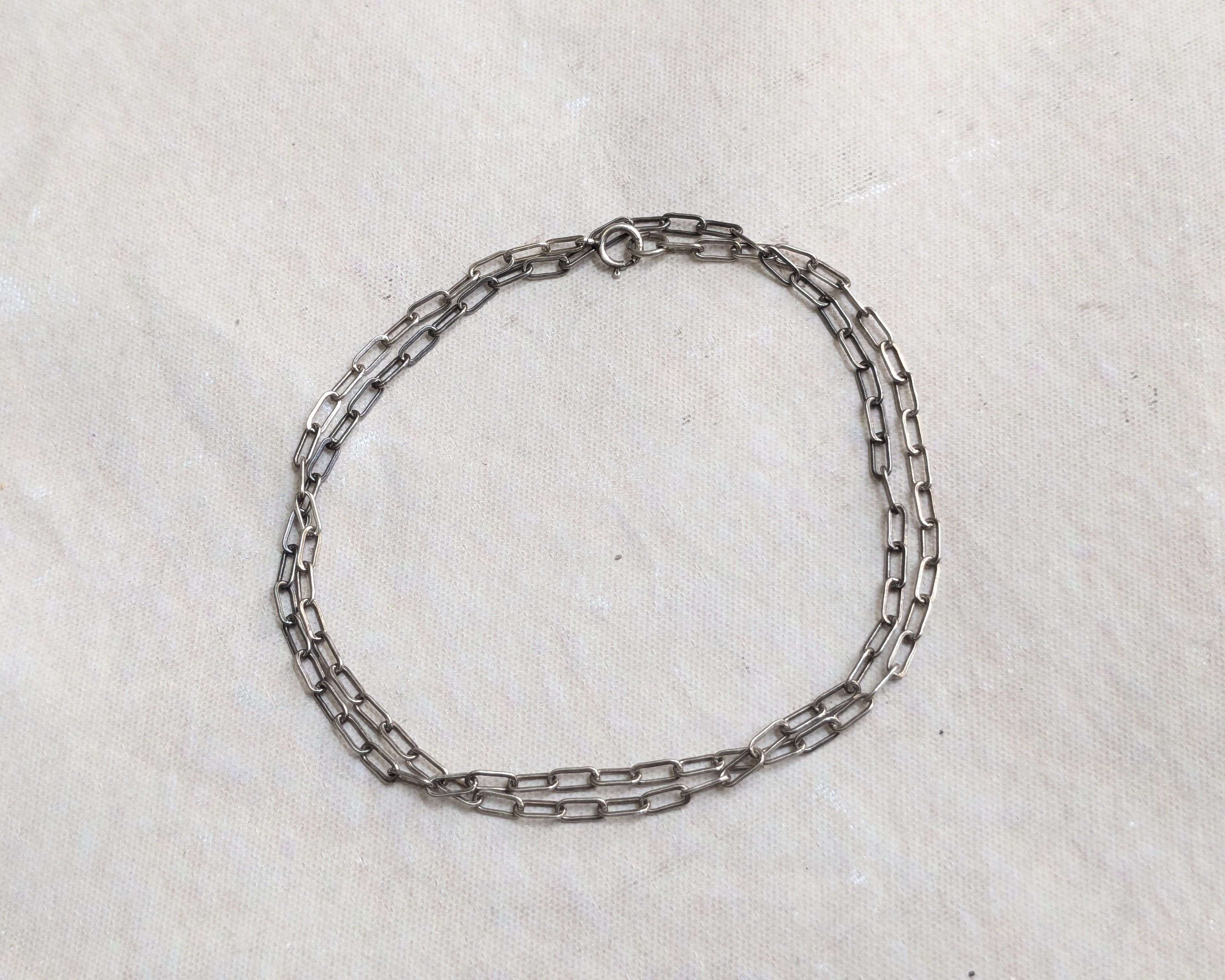 Jewelry Vintage Sterling Silver Necklace Paperclip Chain 18" Size ONE SIZE - 2 Thumbnail