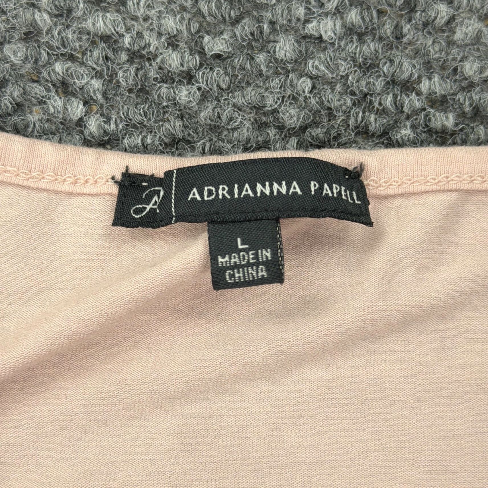 Adrianna Papell Adrianna Papell Shirt Womens Large Pink Tunic Top 3/4 Sleeve Lace Trim Size L / US 10 / IT 46 - 3 Thumbnail