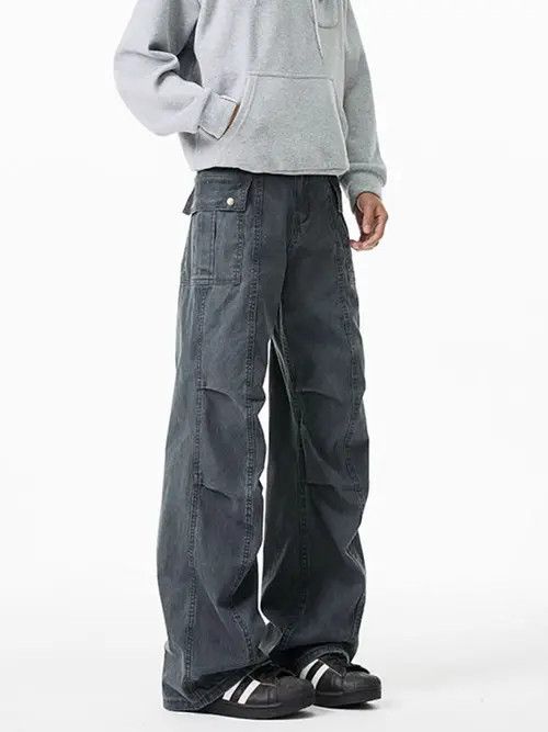 VIBE Aged Grey Workwear Pleated Casual Pants Size US 32 / EU 48 - 5 Thumbnail