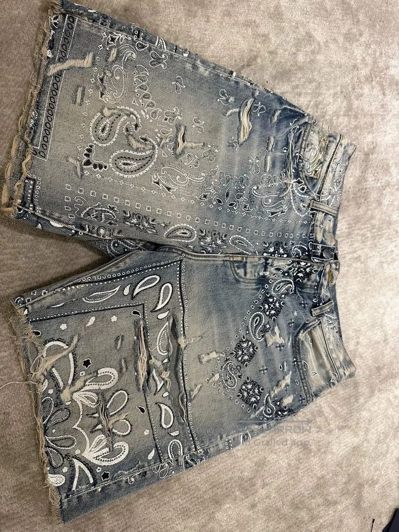 Amiri Amiri Blue Distressed Denim Shorts. Size US 32 / EU 48 - 1 Thumbnail
