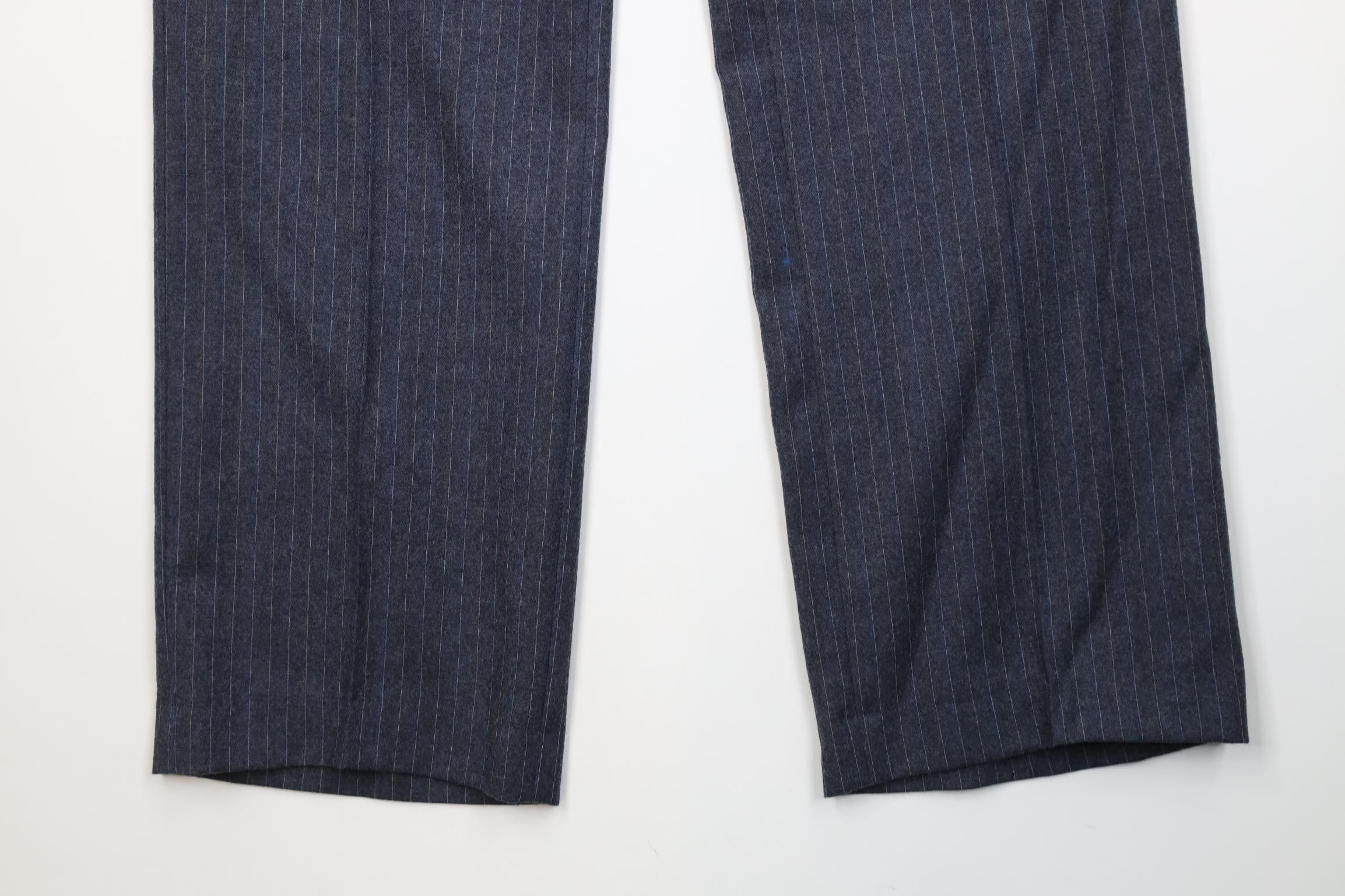 Vintage Vintage 70s Streetwear Wool Striped Wide Leg Chino Pants Size US 36 / EU 52 - 4 Thumbnail