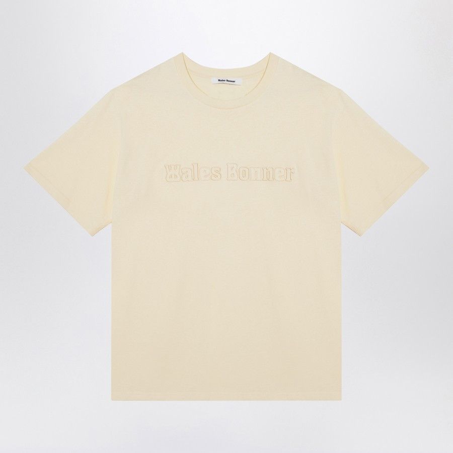 Wales Bonner o1d2blof1025 Cotton T-Shirt in Light Yellow Size US XL / EU 56 / 4 - 1 Thumbnail