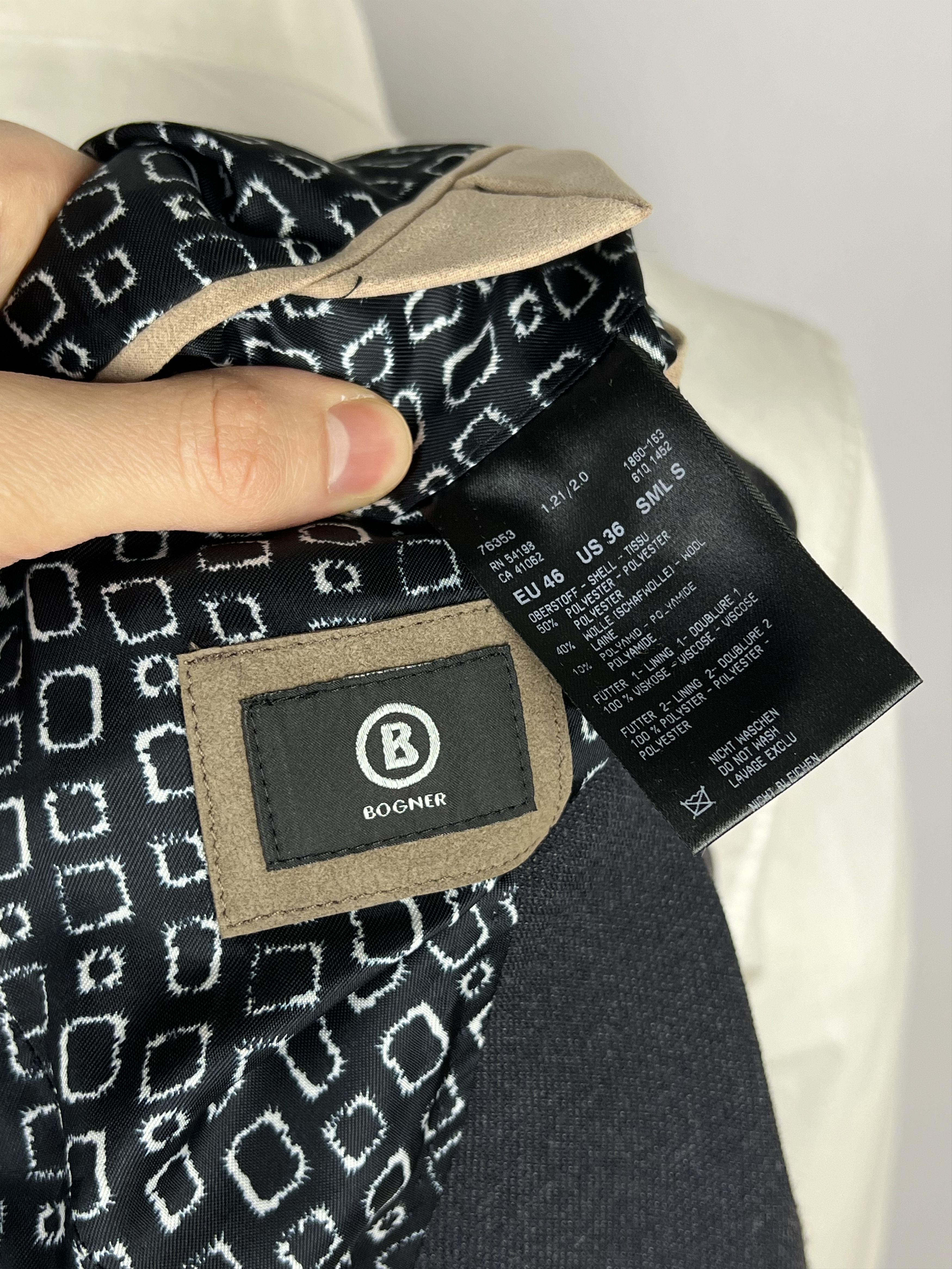 Bogner Modern Solid Wool-Blend Patch Pockets Sport Coat Size 36R - 10 Thumbnail