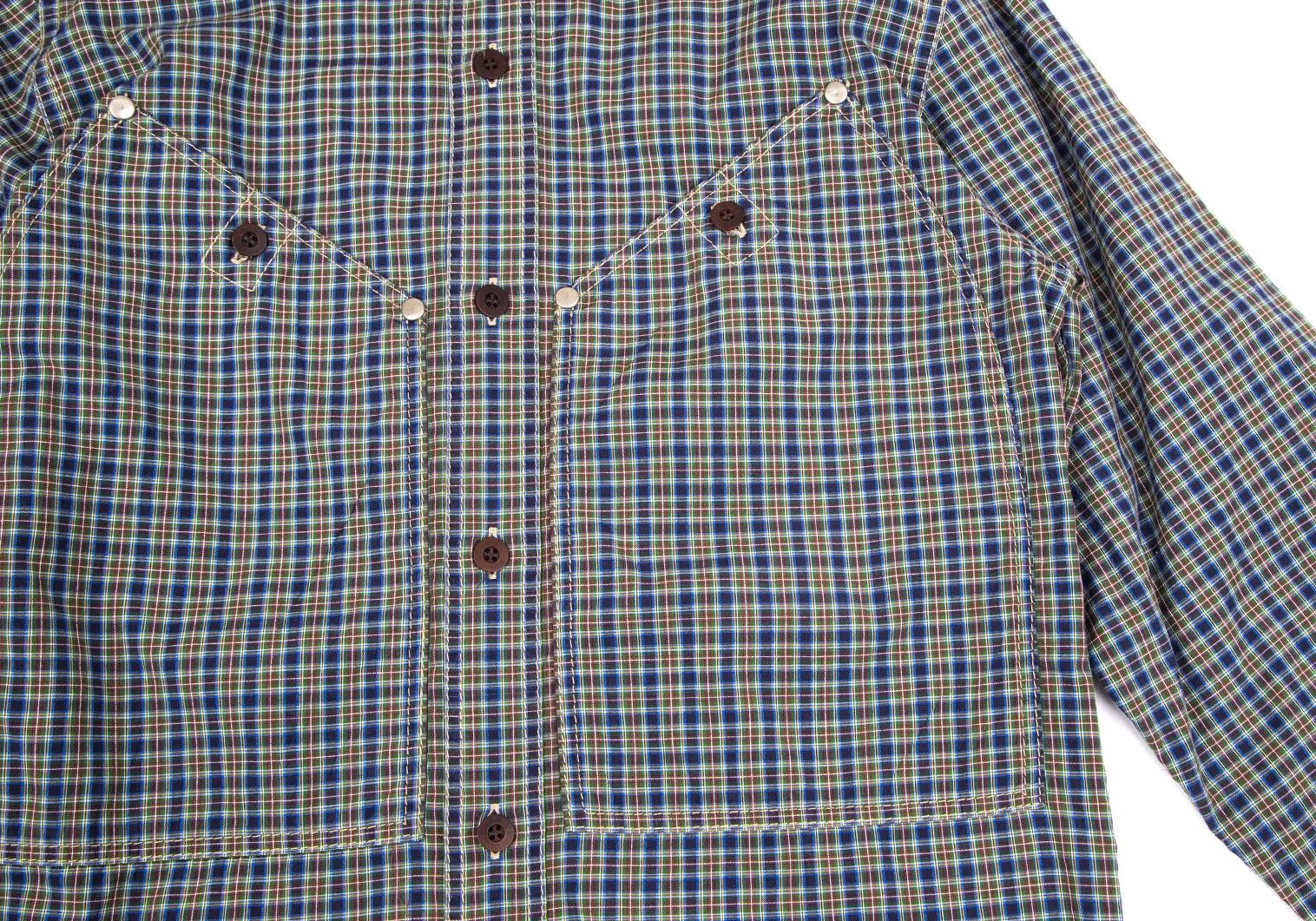 Junya Watanabe Checkered Pocket Shirt in Navy Tea Green, Size XS Size US XS / EU 42 / 0 - 6 Thumbnail