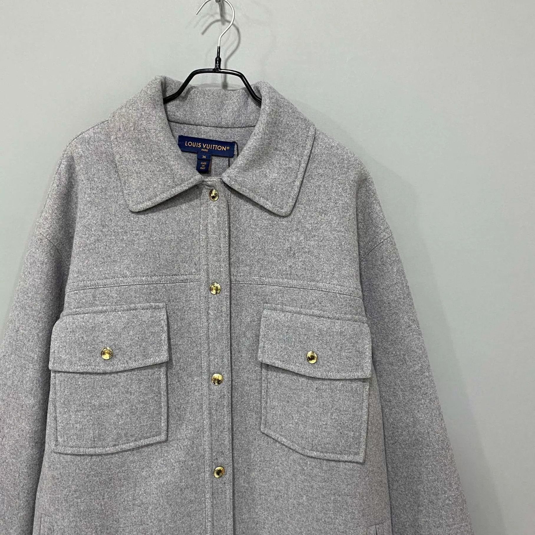 Louis Vuitton LV Gray 99 New Short Coat Women's 36 Size XS / US 0-2 / IT 36-38 - 2 Thumbnail