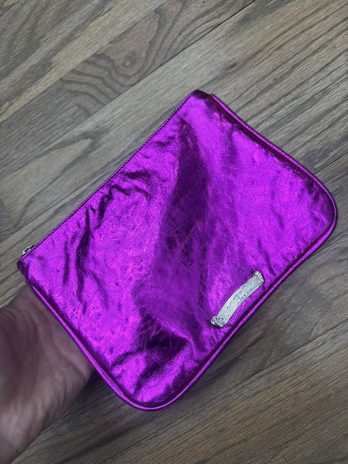 Chrome Hearts *RARE* Chrome Hearts Metallic Pink Cross Patch Pouch Size ONE SIZE - 7 Thumbnail