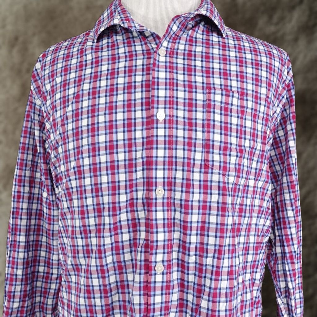 Vintage Kirkland Signature Shirt Mens XL Red Blue Plaid Performance Sport Stretch Shirt Size US XL / EU 56 / 4 - 1 Thumbnail