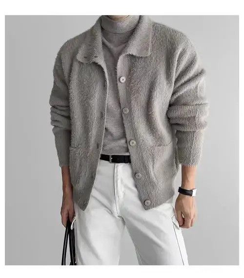 Aran Isles Knitwear Vintage Gray Buttoned Casual Knit Cardigan Sweater Jacket Size US L / EU 52-54 / 3 - 2 Thumbnail