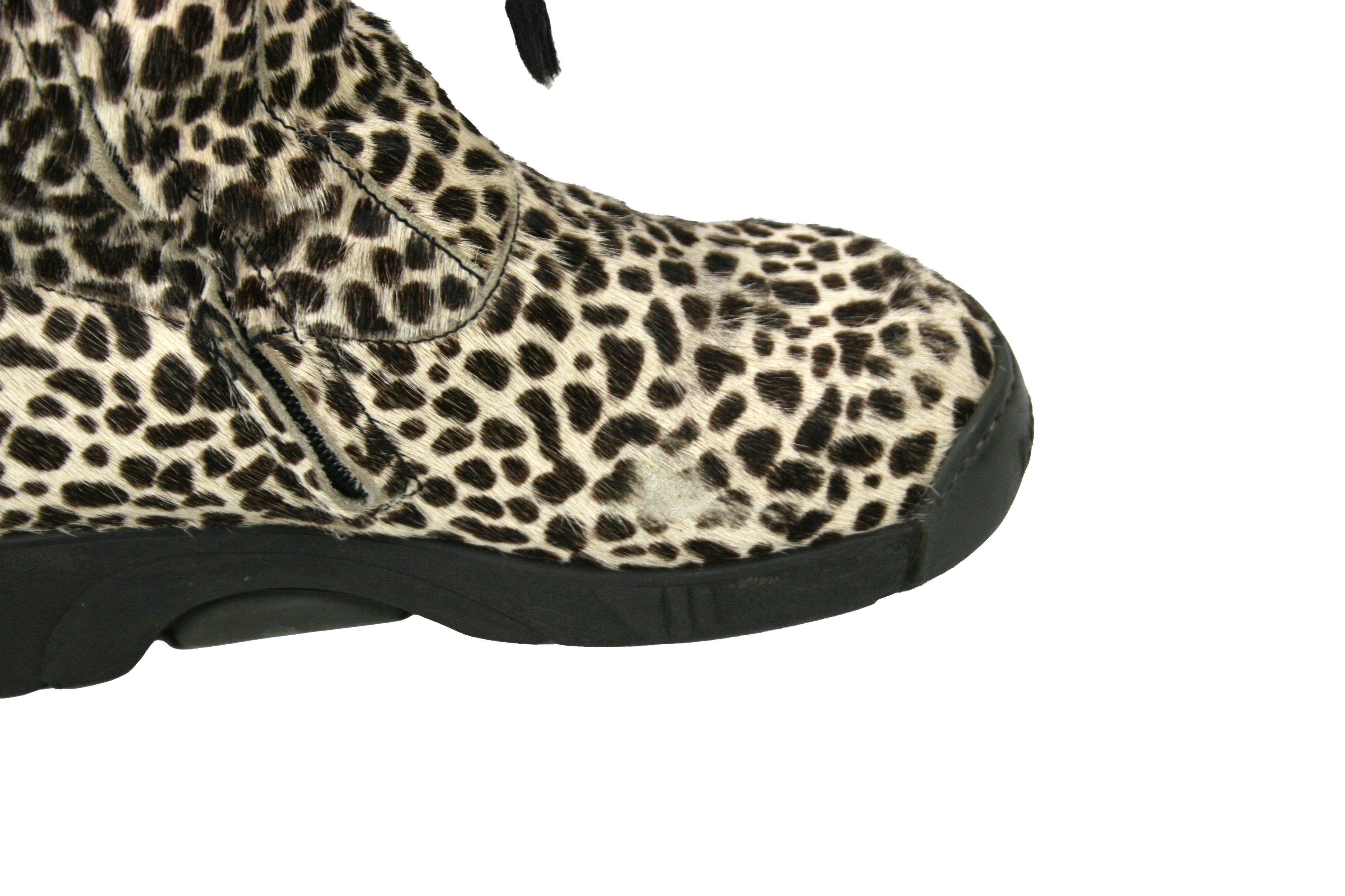 Japanese Brand Bumper Leopard Y2K Knee High Fur Hair Boots Size US 5 / IT 35 - 6 Thumbnail