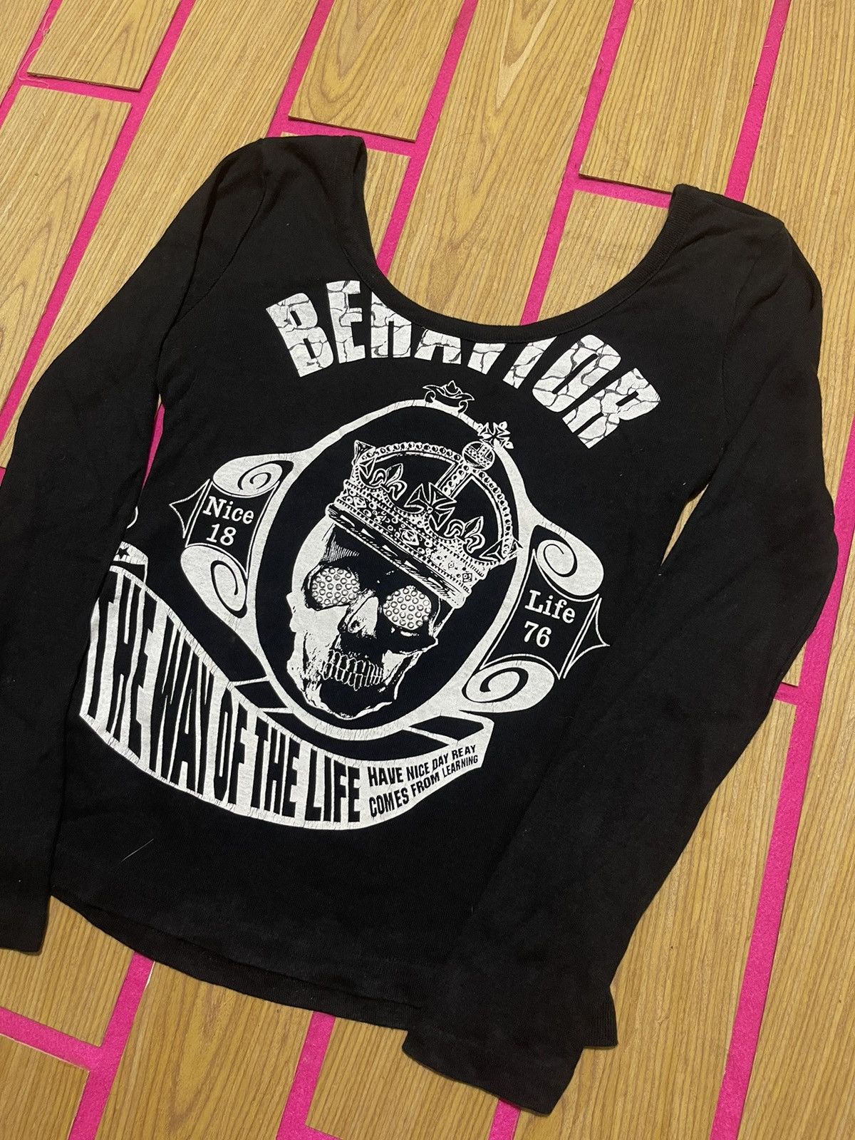 If Six Was Nine Y2K MKR long sleeve tshirt picture skull ifsix style Size S / US 4 / IT 40 - 9 Thumbnail