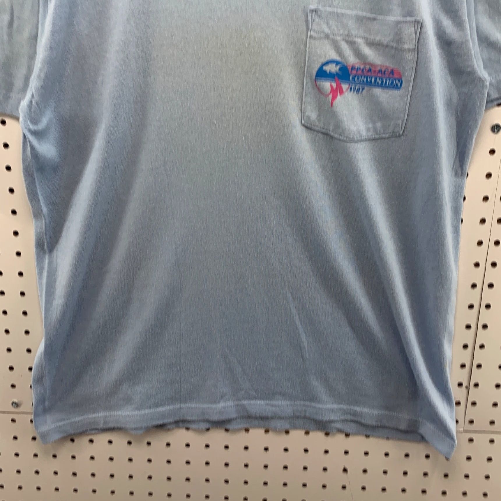 Jerzees VINTAGE Jerzees T-Shirt Mens M Blue Pocket 80s 90s Fish Pikes Peak Pattern Size US M / EU 48-50 / 2 - 4 Thumbnail