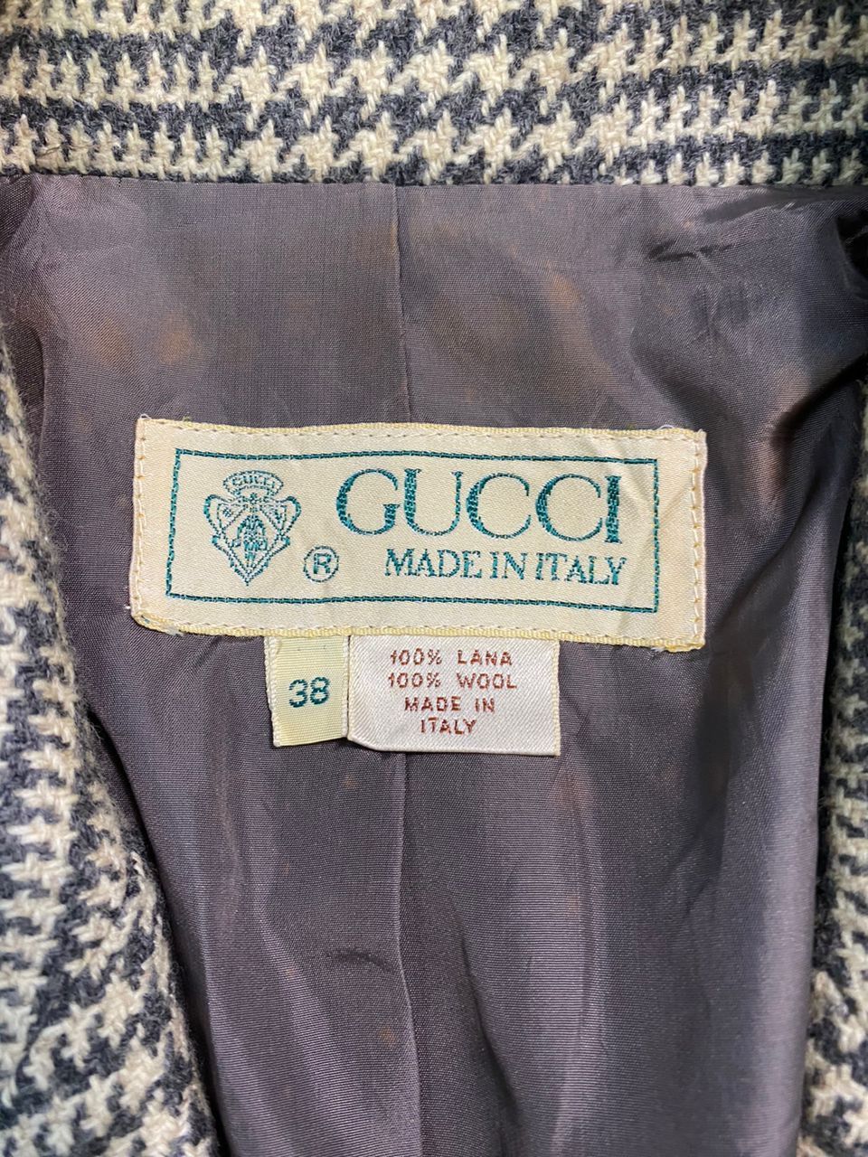 Gucci 80s Gucci Houndstooth Wool Blazer Size XS / US 0-2 / IT 36-38 - 6 Thumbnail