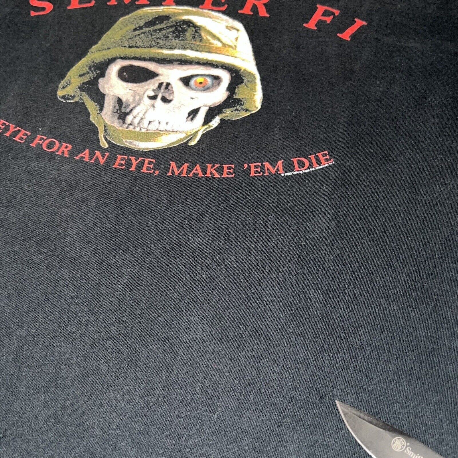 Fruit Of The Loom Marines Semper Fi Eye For An Eye Make 'Em Die USMC Shirt 2XL Size US XXL / EU 58 / 5 - 5 Thumbnail
