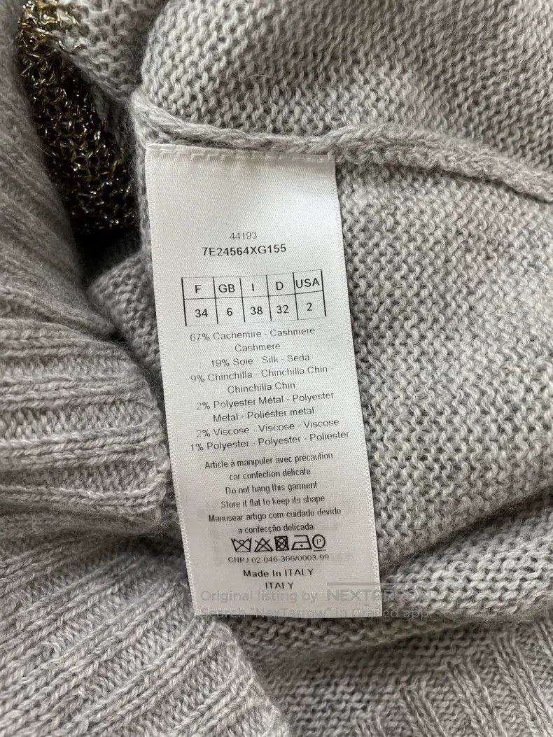 Dior Dior Grey face cashmere sweater Size XXS / US 00 / IT 34 - 5 Thumbnail