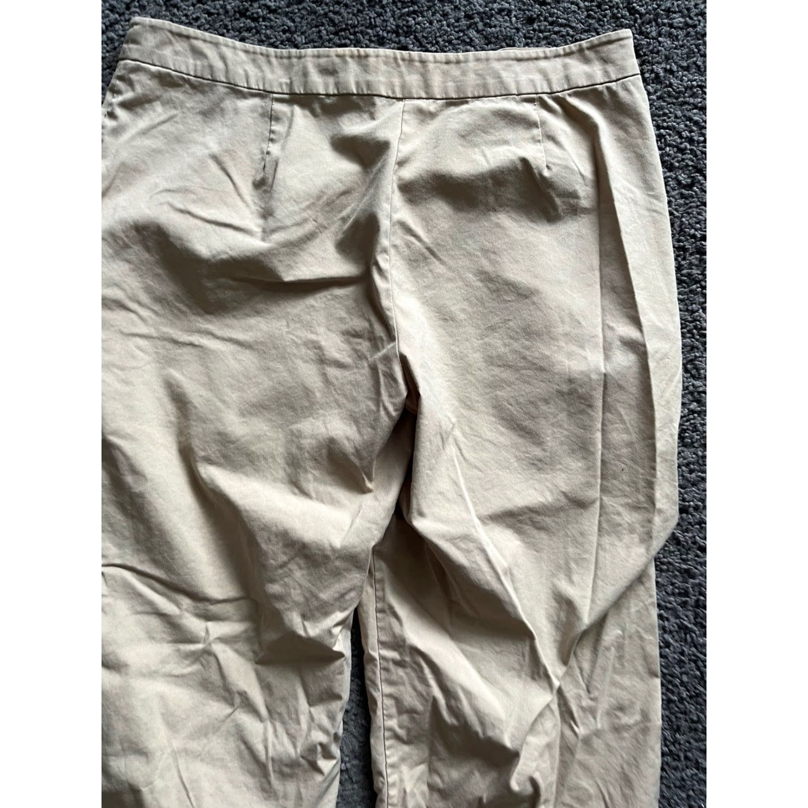 Vintage NYC Women's City Stretch Cropped Pants Size 10 Regular Beige Summer Wide-Leg Size 32" / US 10 / IT 46 - 4 Thumbnail