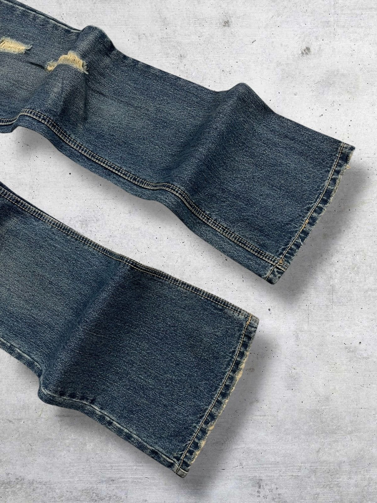 semanticdesign VINTAGE SEMANTIC DESIGN OG JAPAN DESIGNER FLARE RIPPED DENIM Size US 30 / EU 46 - 5 Thumbnail