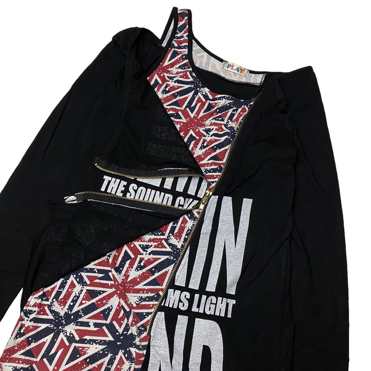 Hysteric Glamour × If Six Was Nine × Japanese Brand 2000's Japanese Double Layer & Zipper Britflag Longsleeve Size US S / EU 44-46 / 1 - 5 Thumbnail
