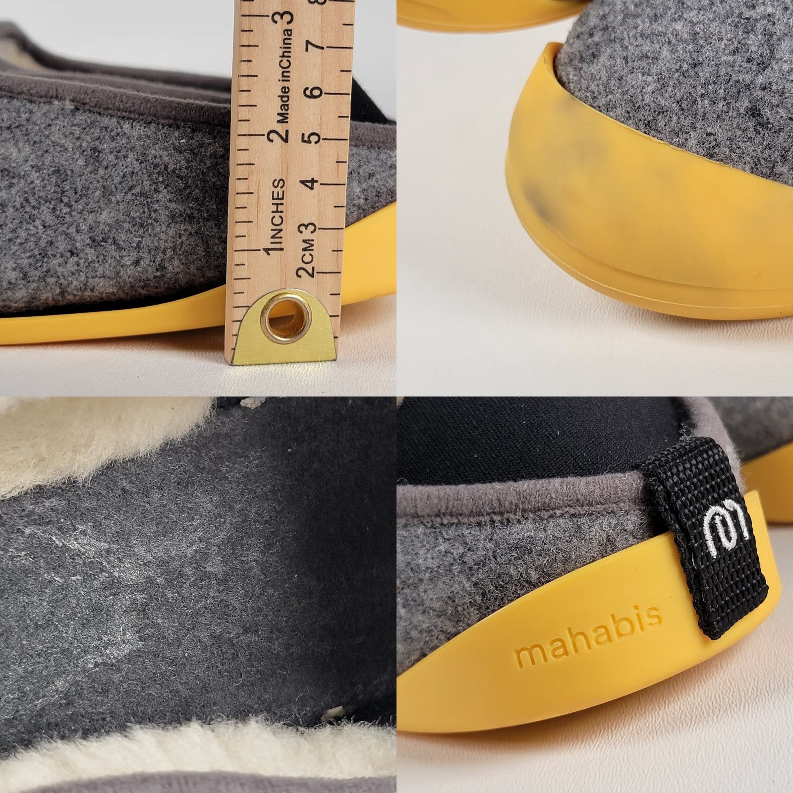 Vintage VINTAGE Mahabis Classic Slippers Women 7.5 EU38 Gray Yellow Indoor Outdoor Soles Slipper Slip-On Comfort Lined Textile Upper Size ONE SIZE - 8 Thumbnail