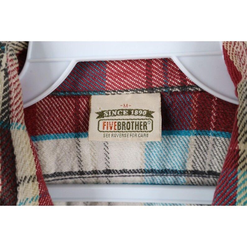 FiveBrother 90s Five Brother Mens M Distressed Heavy Flannel Size US S / EU 44-46 / 1 - 9 Thumbnail