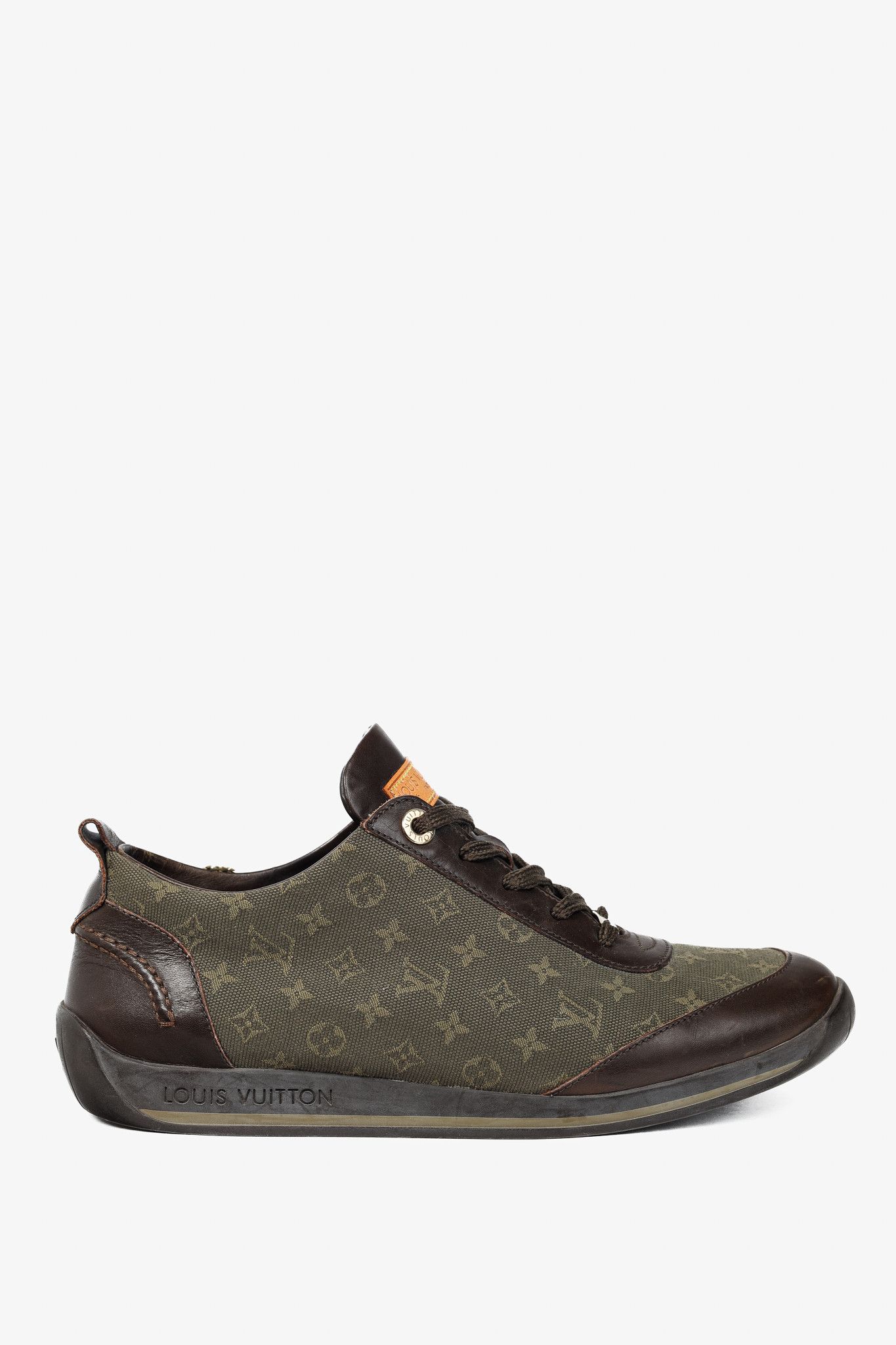 Louis Vuitton Louis Vuitton Khaki Mini Lin Monogram Canvas Sneakers Size US 8 / IT 38 - 1 Thumbnail