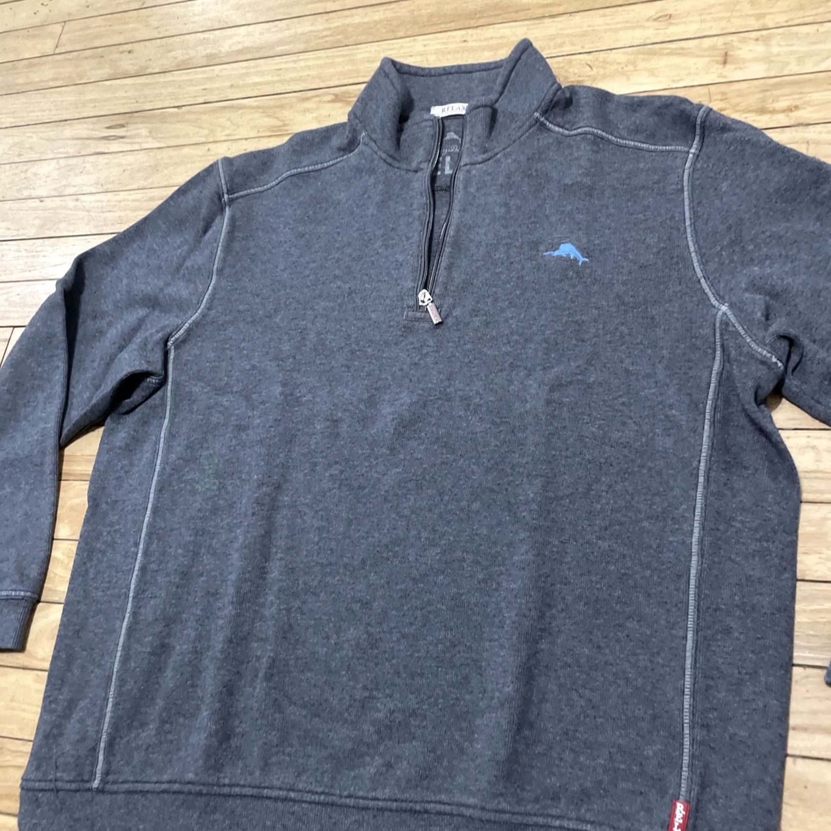 Tommy Bahama Tommy Bahama 1/4 Zip Sweater Men XL Gray Fish Logo Yachty Old Money Active XL Shirt Mens Gray Size US XL / EU 56 / 4 - 4 Thumbnail
