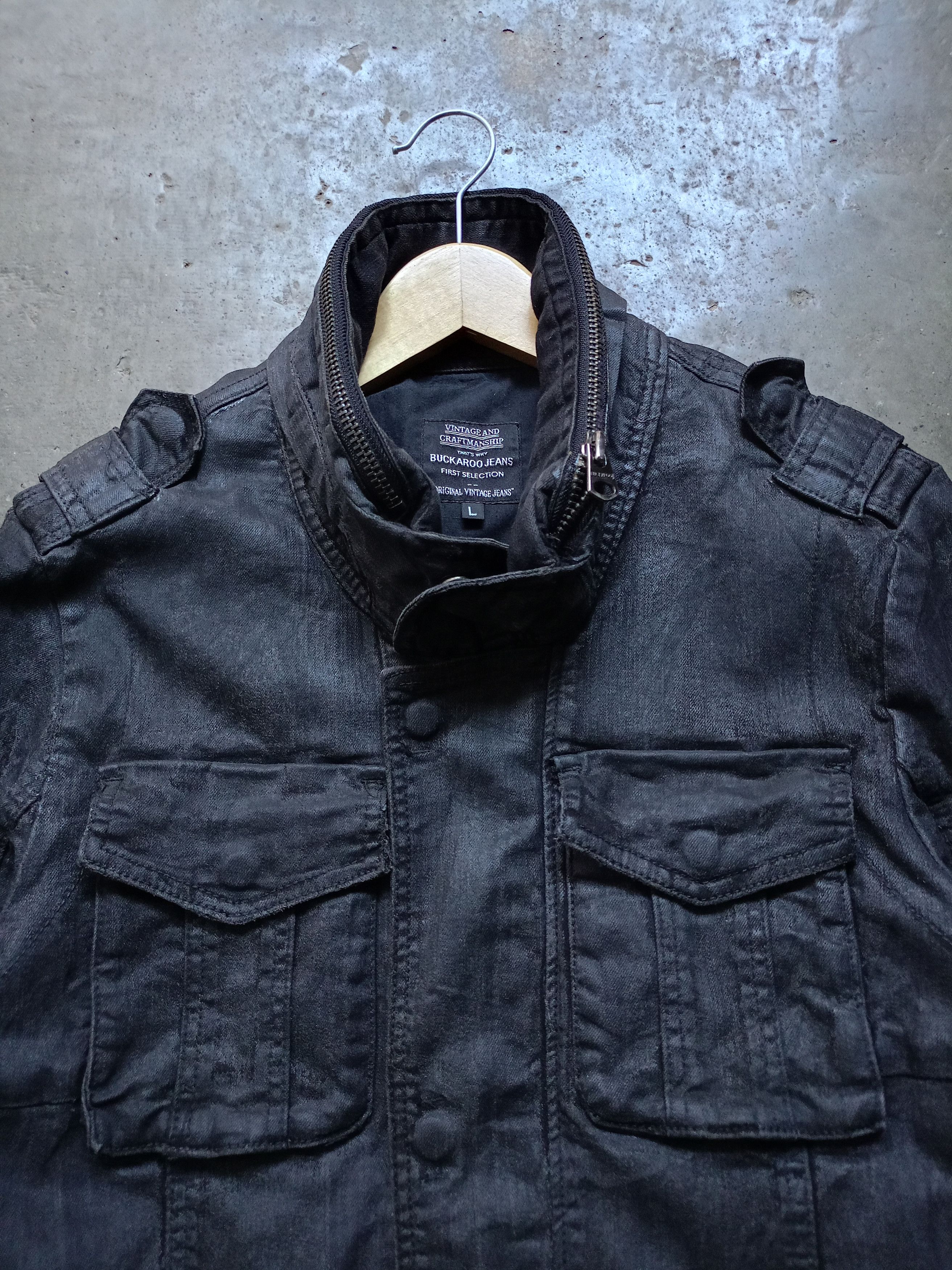 Japanese Brand Buckaroo jeans Waxed Jacket Size US L / EU 52-54 / 3 - 3 Thumbnail