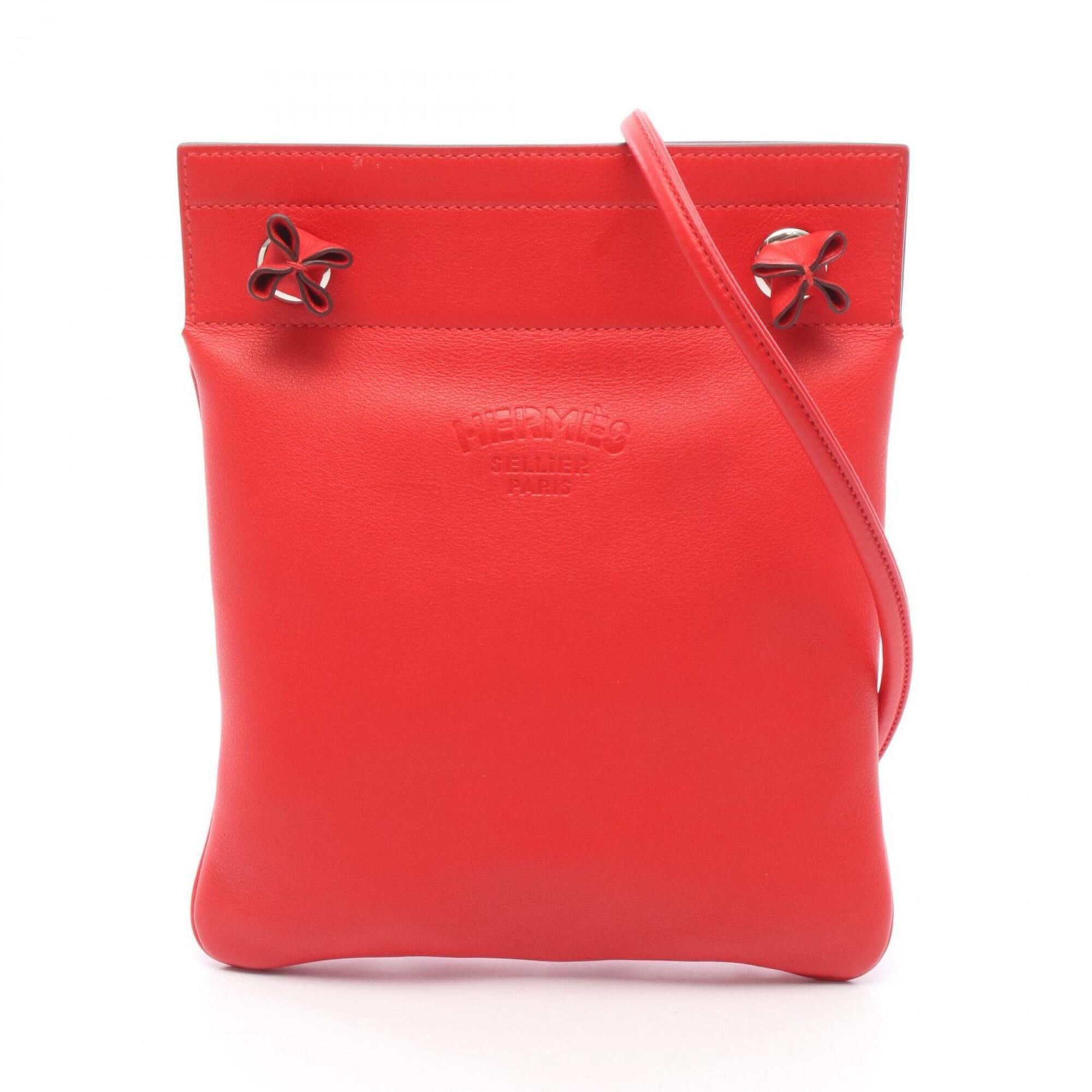 Hermes Hermes Sac Aline Mini Shoulder Bag Handbag Leather Veau Swift Women's Red Size ONE SIZE - 1 Thumbnail