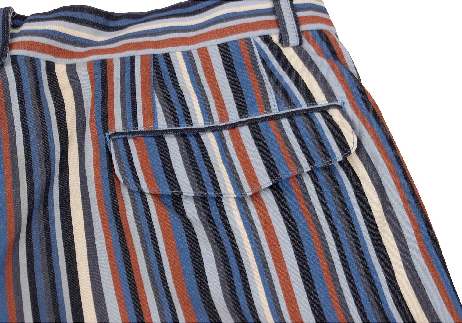 Issey Miyake Cotton Stripe Pants in Blue Multi, Size L Size US 38 / EU 54 - 14 Thumbnail