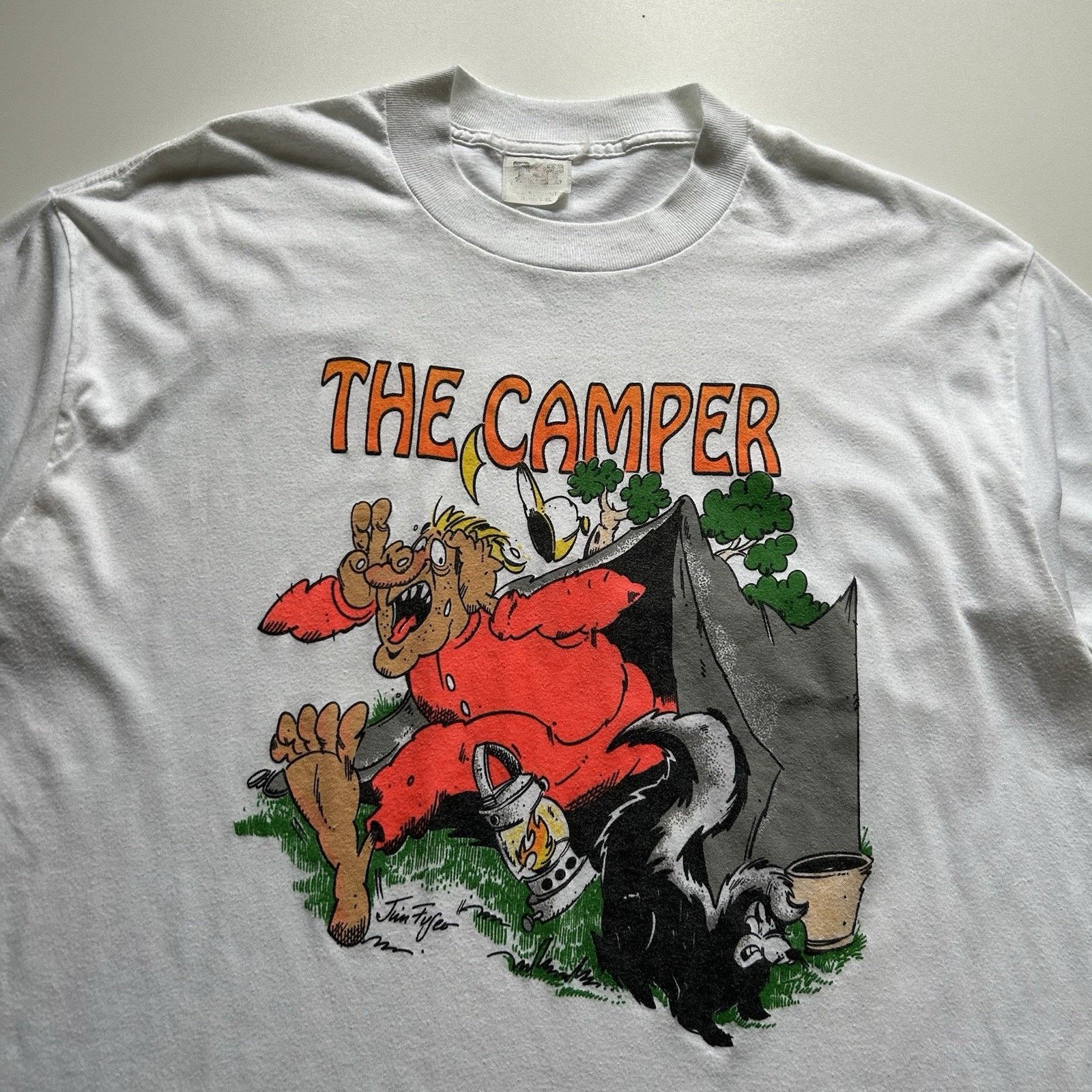Vintage Vintage The Camper Shirt XL 90s Funny Camping Skunk Art USA Size US XL / EU 56 / 4 - 2 Thumbnail