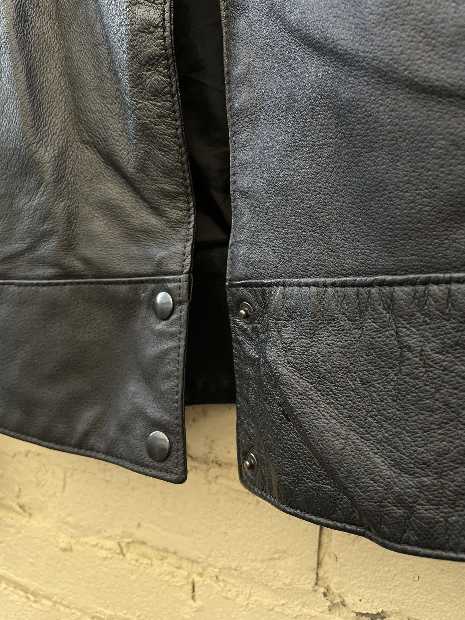 Vintage Vintage 90s Leather Jacket Black Cropped Motorbike Jacket Size US L / EU 52-54 / 3 - 6 Thumbnail